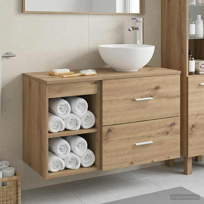 Bathroom Furniture Set 2 pcs Artisan Oak Engineered Wood