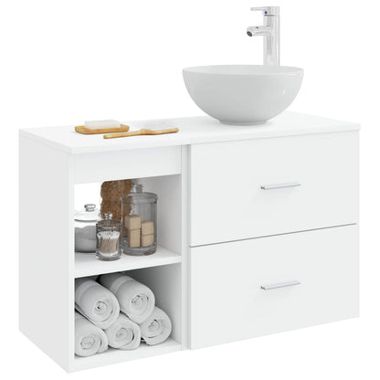 Bathroom Furniture Set 2 pcs White Engineered Wood