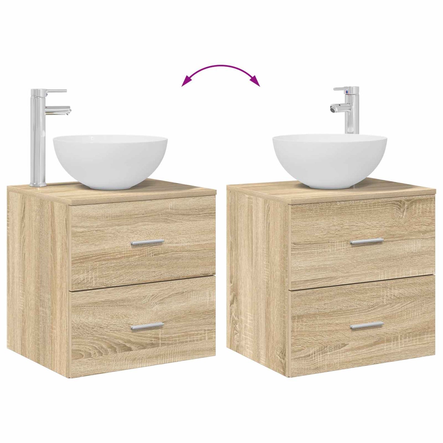 Bathroom Furniture Set 2 pcs Sonoma Oak Engineered Wood