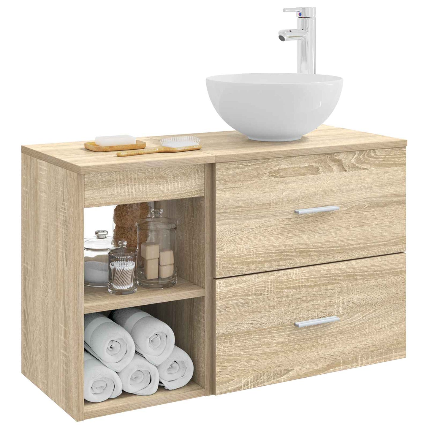 Bathroom Furniture Set 2 pcs Sonoma Oak Engineered Wood