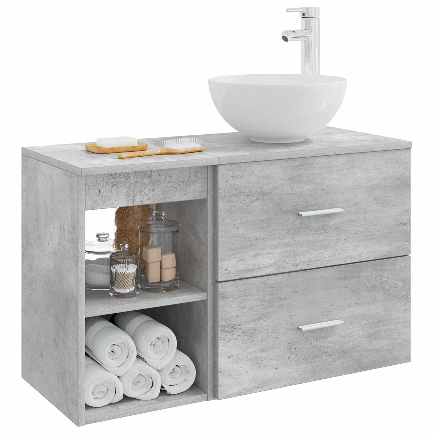 Bathroom Furniture Set 2 pcs Concrete Grey Engineered Wood