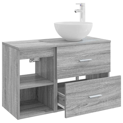 Bathroom Furniture Set 2 pcs Grey Sonoma Engineered Wood