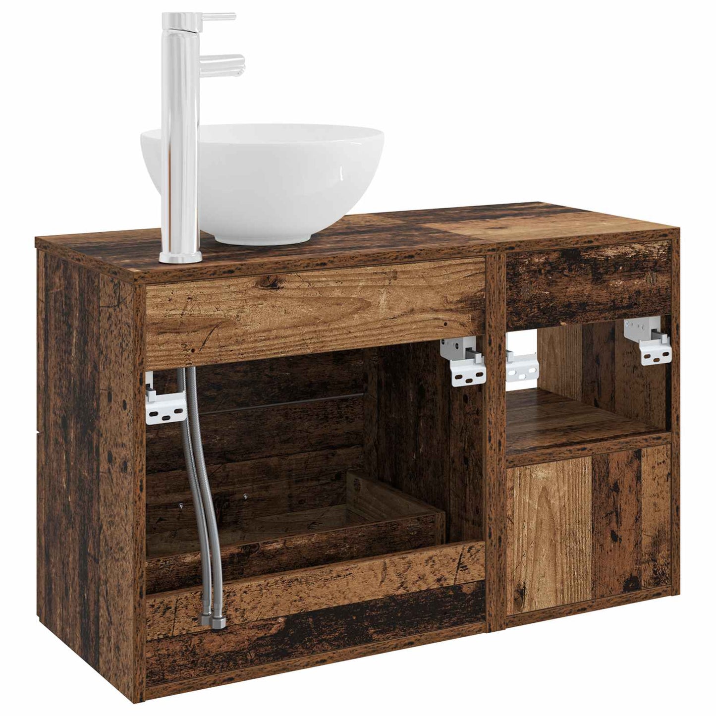 Bathroom Furniture Set 2 pcs Old Wood Engineered Wood