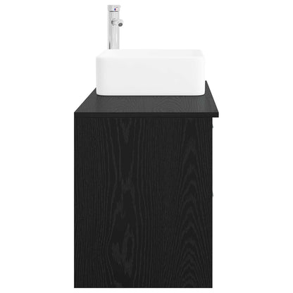 Bathroom Furniture Set 2 pcs Black Oak Engineered Wood
