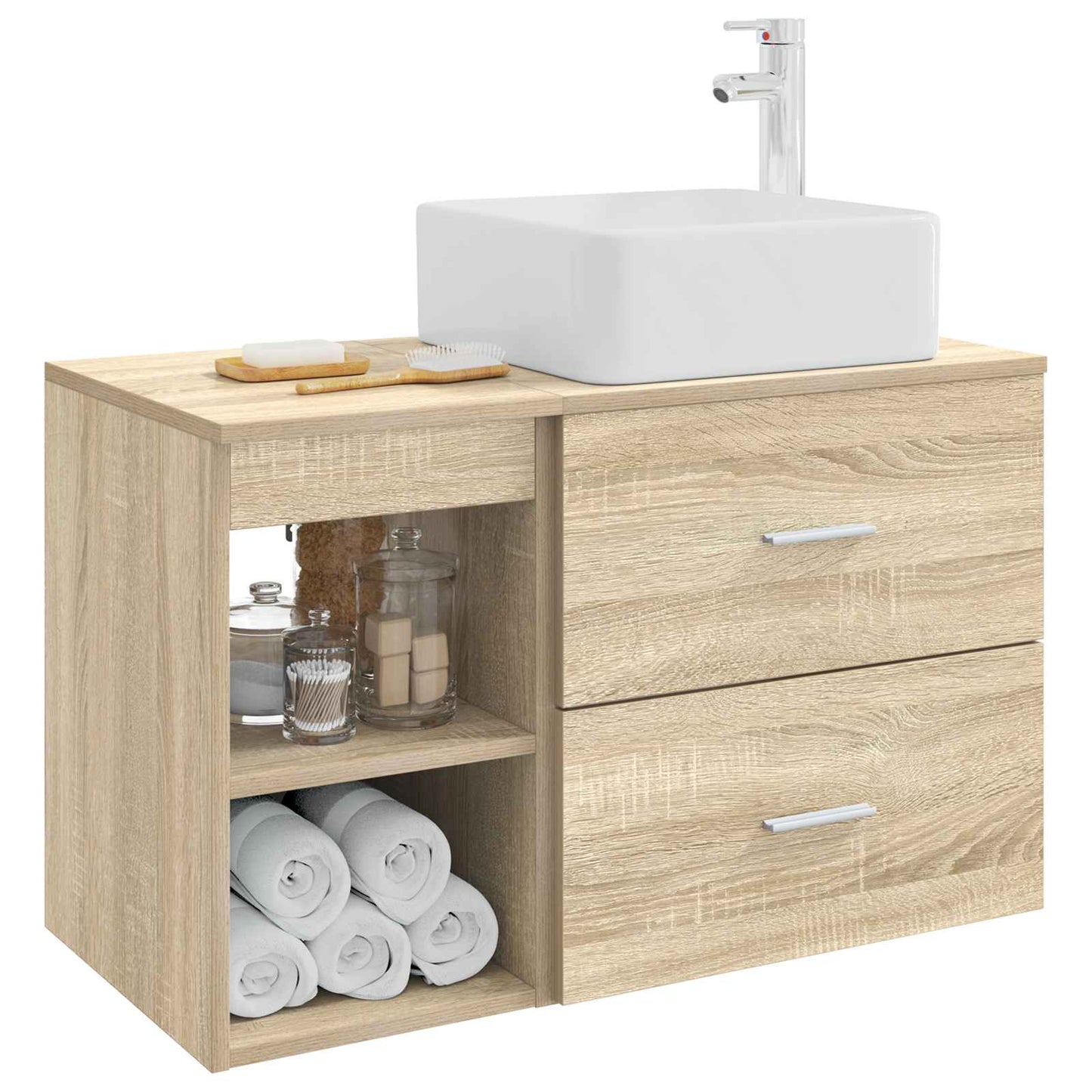 Bathroom Furniture Set 2 pcs Sonoma Oak Engineered Wood