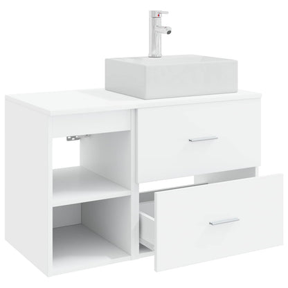 Bathroom Furniture Set 2 pcs White Engineered Wood