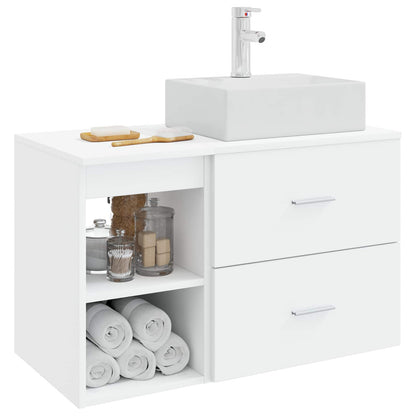 Bathroom Furniture Set 2 pcs White Engineered Wood