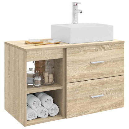 Bathroom Furniture Set 2 pcs Sonoma Oak Engineered Wood