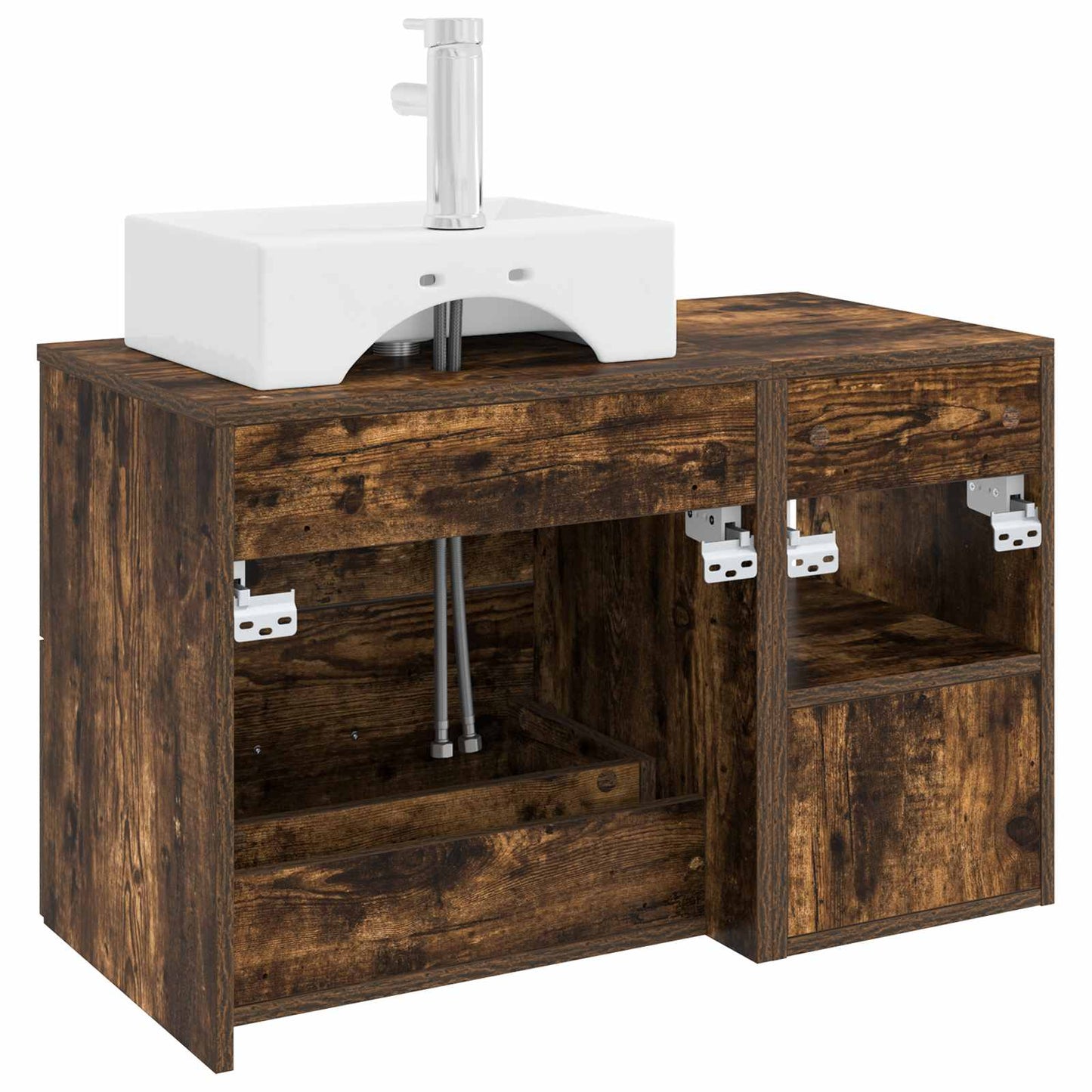 Bathroom Furniture Set 2 pcs Smoked Oak Engineered Wood