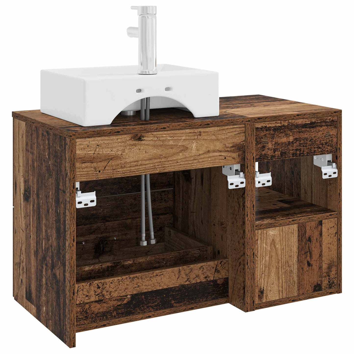 Bathroom Furniture Set 2 pcs Old Wood Engineered Wood