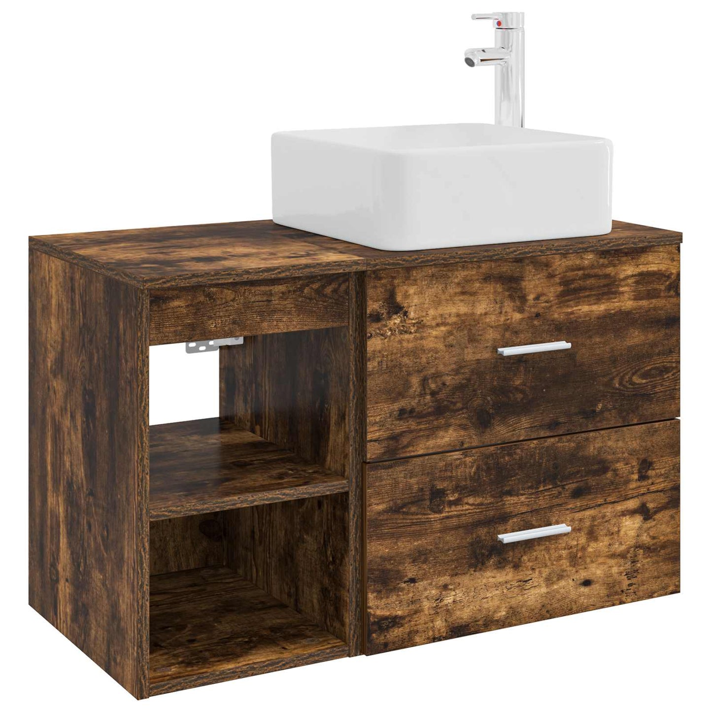Bathroom Furniture Set 2 pcs Smoked Oak Engineered Wood