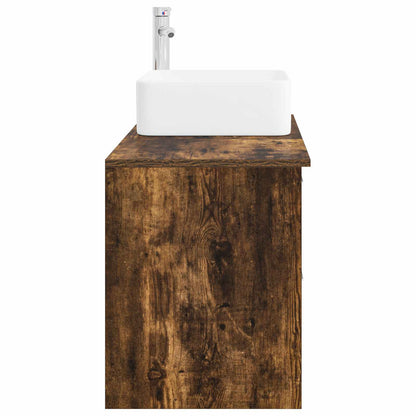 Bathroom Furniture Set 2 pcs Smoked Oak Engineered Wood