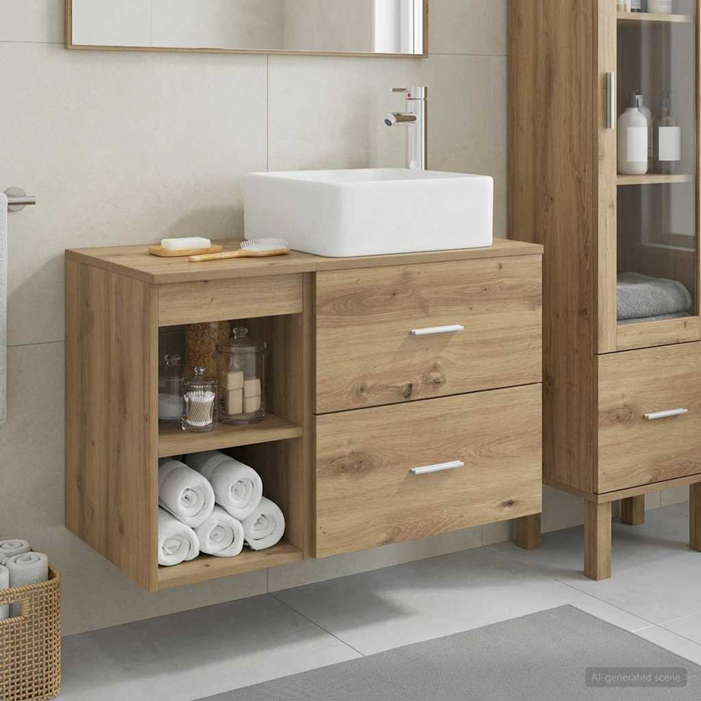 Bathroom Furniture Set 2 pcs Artisan Oak Engineered Wood