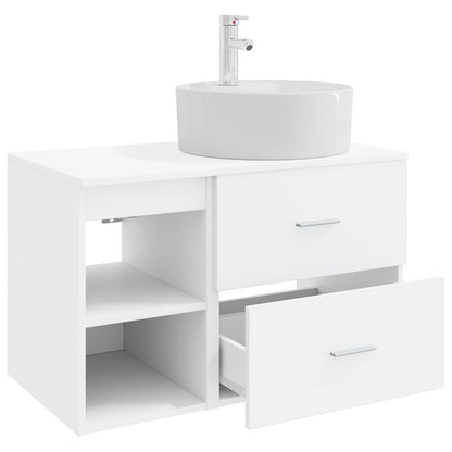 Bathroom Furniture Set 2 pcs White Engineered Wood
