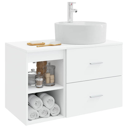 Bathroom Furniture Set 2 pcs White Engineered Wood