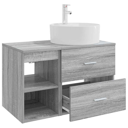 Bathroom Furniture Set 2 pcs Grey Sonoma Engineered Wood