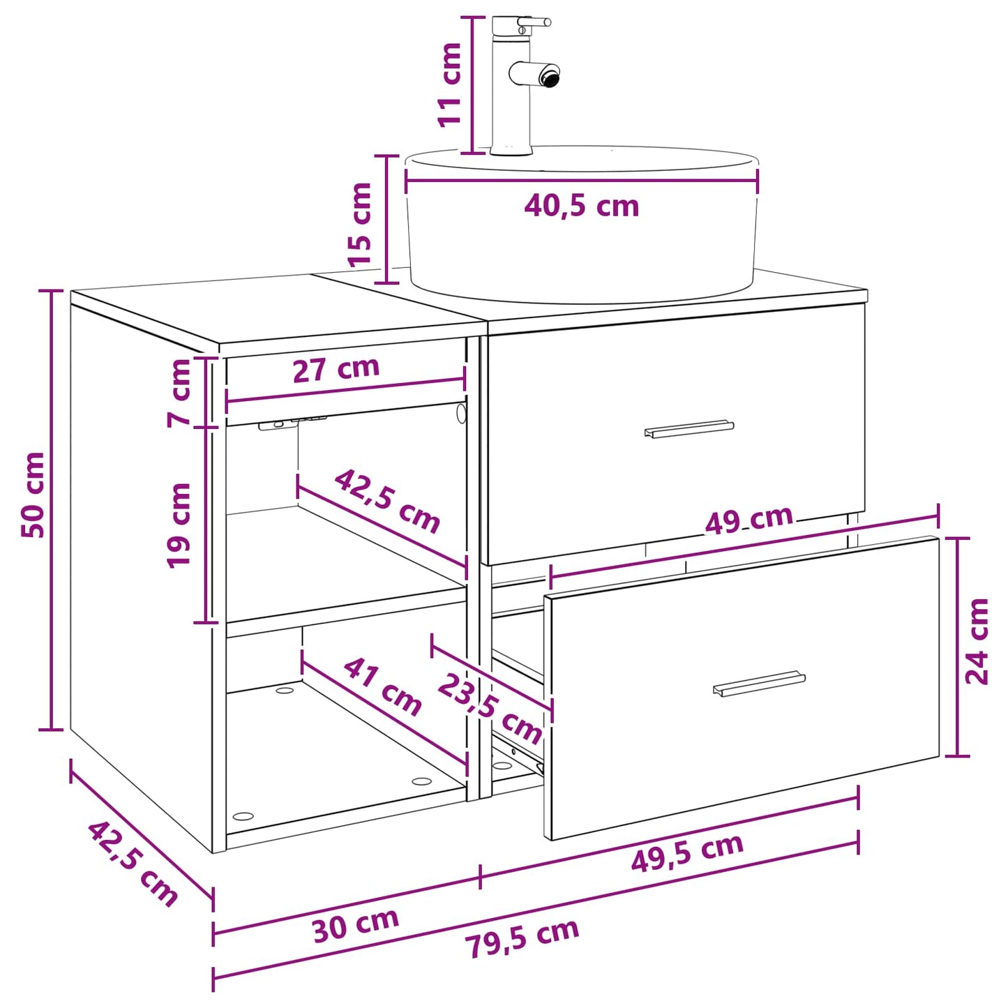 Bathroom Furniture Set 2 pcs Grey Sonoma Engineered Wood