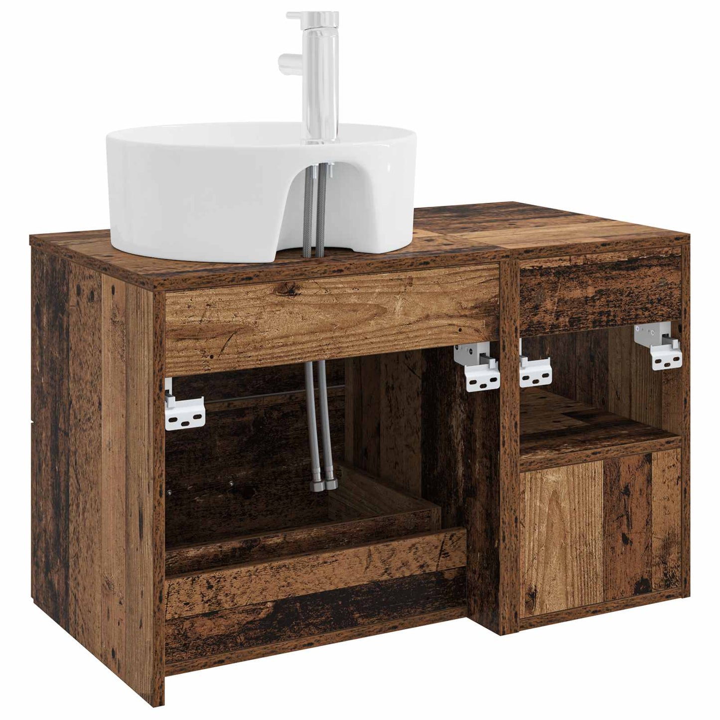 Bathroom Furniture Set 2 pcs Old Wood Engineered Wood