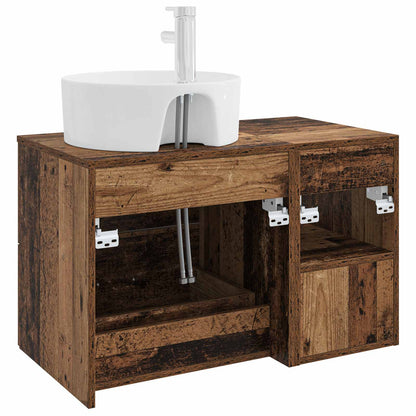 Bathroom Furniture Set 2 pcs Old Wood Engineered Wood