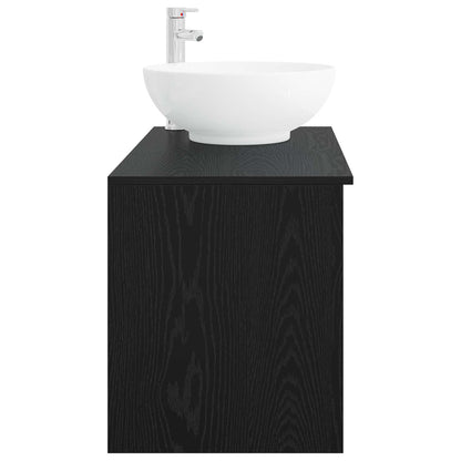 Bathroom Furniture Set 2 pcs Black Oak Engineered Wood