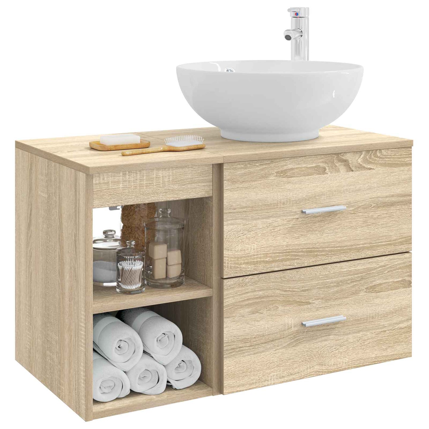 Bathroom Furniture Set 2 pcs Sonoma Oak Engineered Wood