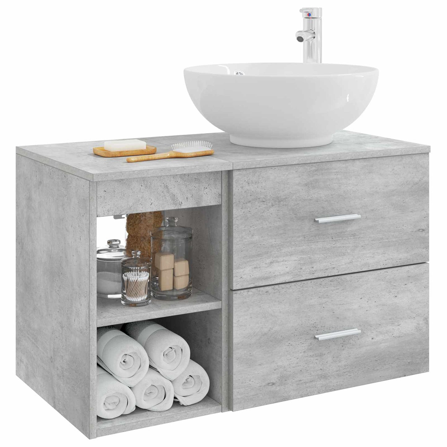 Bathroom Furniture Set 2 pcs Concrete Grey Engineered Wood