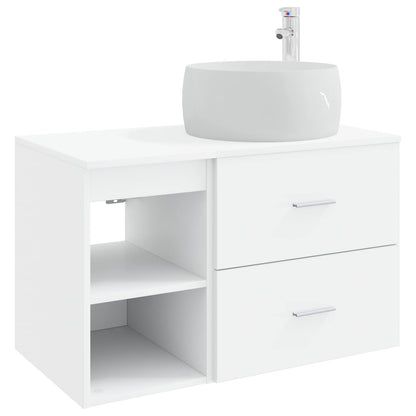 Bathroom Furniture Set 2 pcs White Engineered Wood
