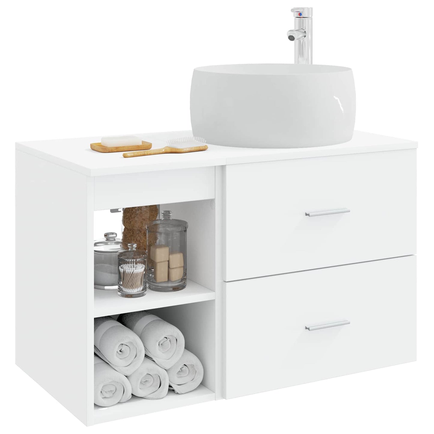 Bathroom Furniture Set 2 pcs White Engineered Wood