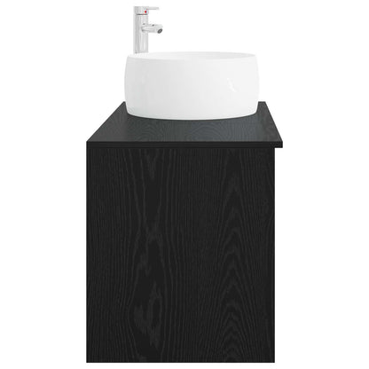 Bathroom Furniture Set 2 pcs Black Oak Engineered Wood