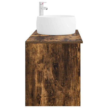 Bathroom Furniture Set 2 pcs Smoked Oak Engineered Wood