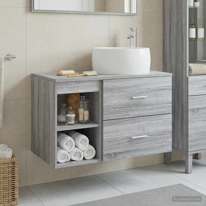 Bathroom Furniture Set 2 pcs Grey Sonoma Engineered Wood