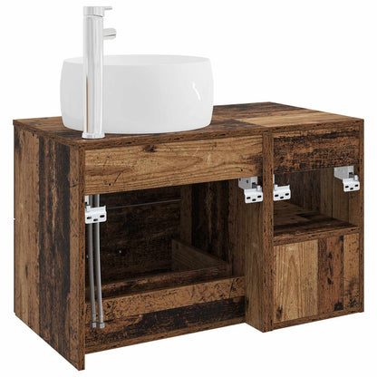 Bathroom Furniture Set 2 pcs Old Wood Engineered Wood