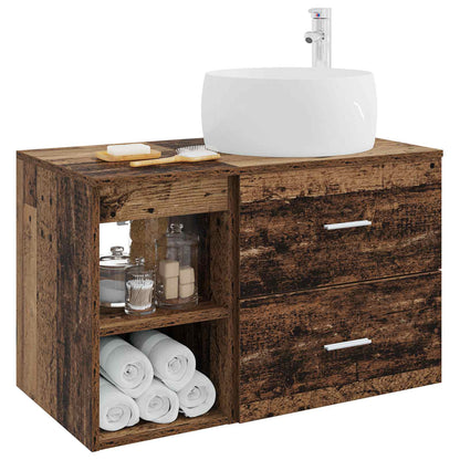 Bathroom Furniture Set 2 pcs Old Wood Engineered Wood