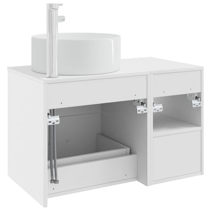 Bathroom Furniture Set 2 pcs White Engineered Wood