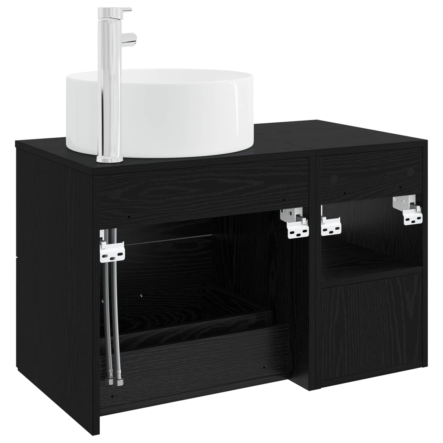 Bathroom Furniture Set 2 pcs Black Oak Engineered Wood