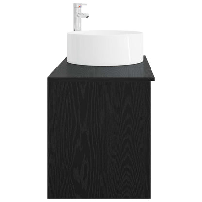 Bathroom Furniture Set 2 pcs Black Oak Engineered Wood
