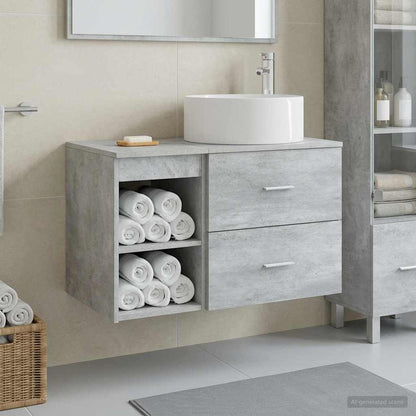 Bathroom Furniture Set 2 pcs Concrete Grey Engineered Wood
