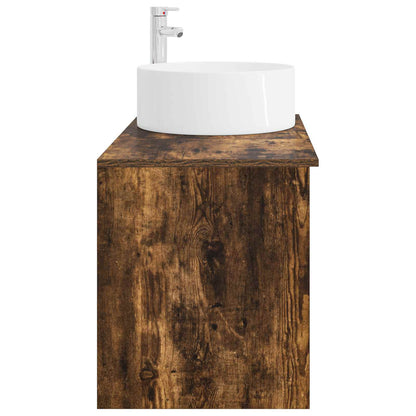 Bathroom Furniture Set 2 pcs Smoked Oak Engineered Wood
