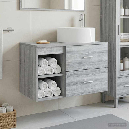 Bathroom Furniture Set 2 pcs Grey Sonoma Engineered Wood