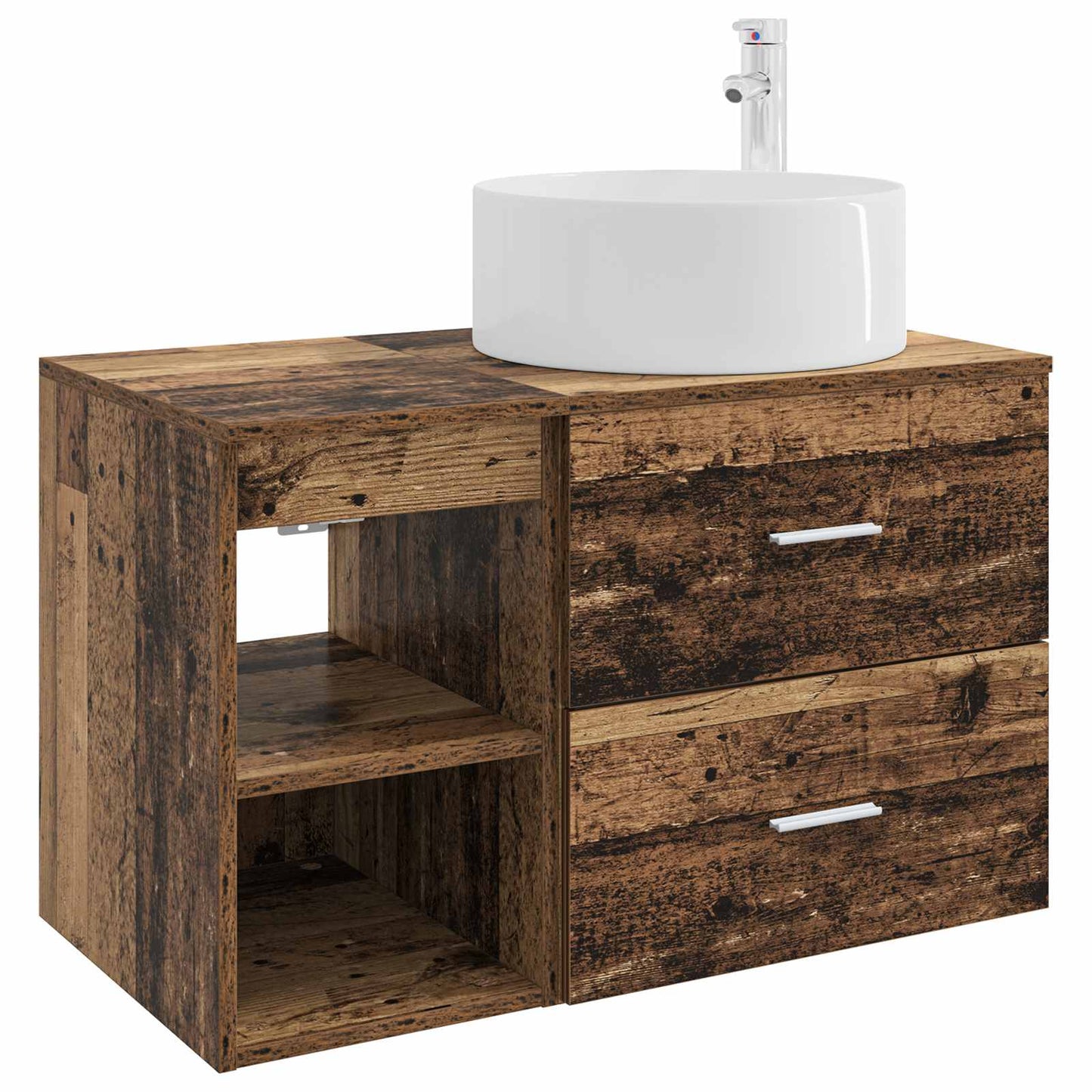Bathroom Furniture Set 2 pcs Old Wood Engineered Wood