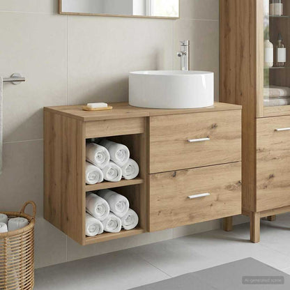 Bathroom Furniture Set 2 pcs Artisan Oak Engineered Wood
