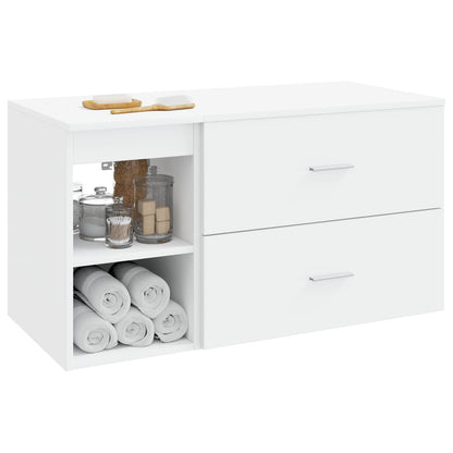 Bathroom Furniture Set 2 pcs White Engineered Wood