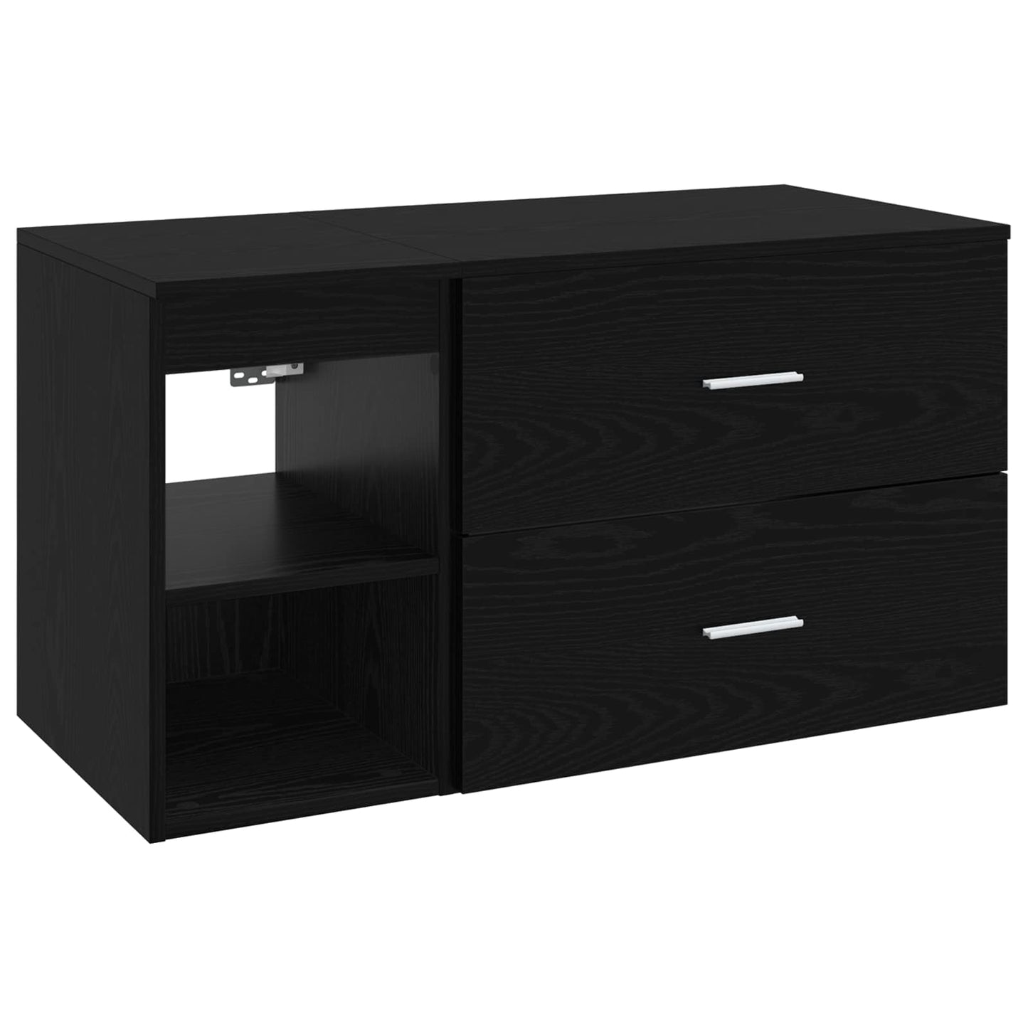 Bathroom Furniture Set 2 pcs Black Oak Engineered Wood