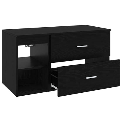 Bathroom Furniture Set 2 pcs Black Oak Engineered Wood