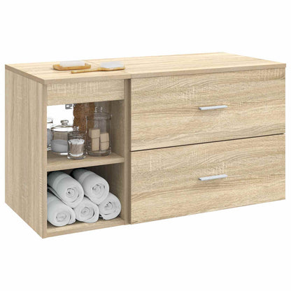 Bathroom Furniture Set 2 pcs Sonoma Oak Engineered Wood