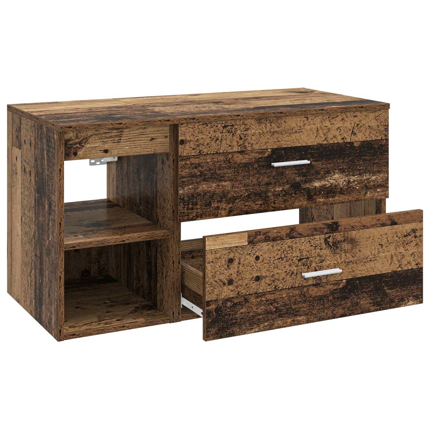 Bathroom Furniture Set 2 pcs Old Wood Engineered Wood