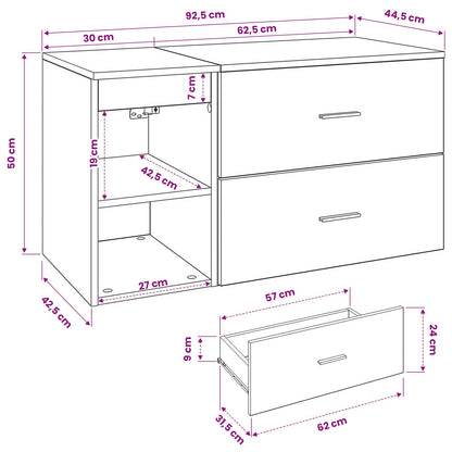 Bathroom Furniture Set 2 pcs Old Wood Engineered Wood