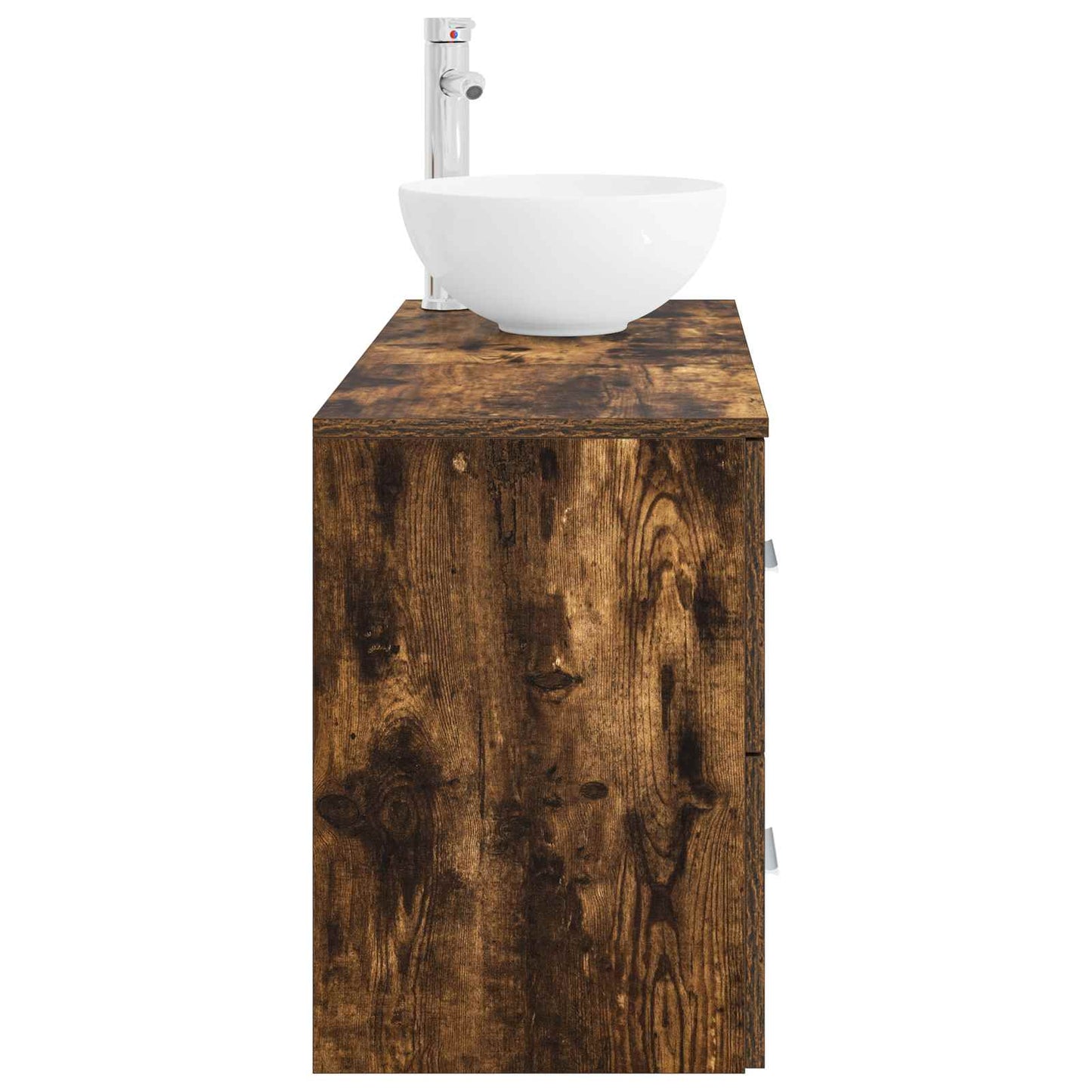 Bathroom Furniture Set 2 pcs Smoked Oak Engineered Wood