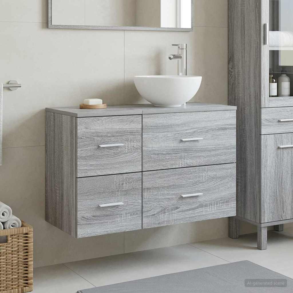 Bathroom Furniture Set 2 pcs Grey Sonoma Engineered Wood