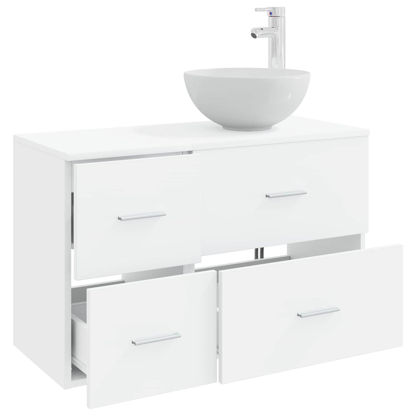 Bathroom Furniture Set 2 pcs White Engineered Wood